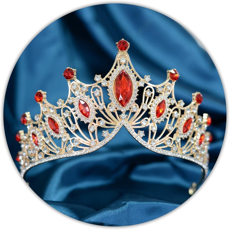 TAROSE Crowns for Women, Queen Crystal Gold Silver Tiaras with White Rhinestone and Combs, Goddess Crown for Wedding Bride Birthday Princess Bridal Shower Hair Accessories for Women - Image 1